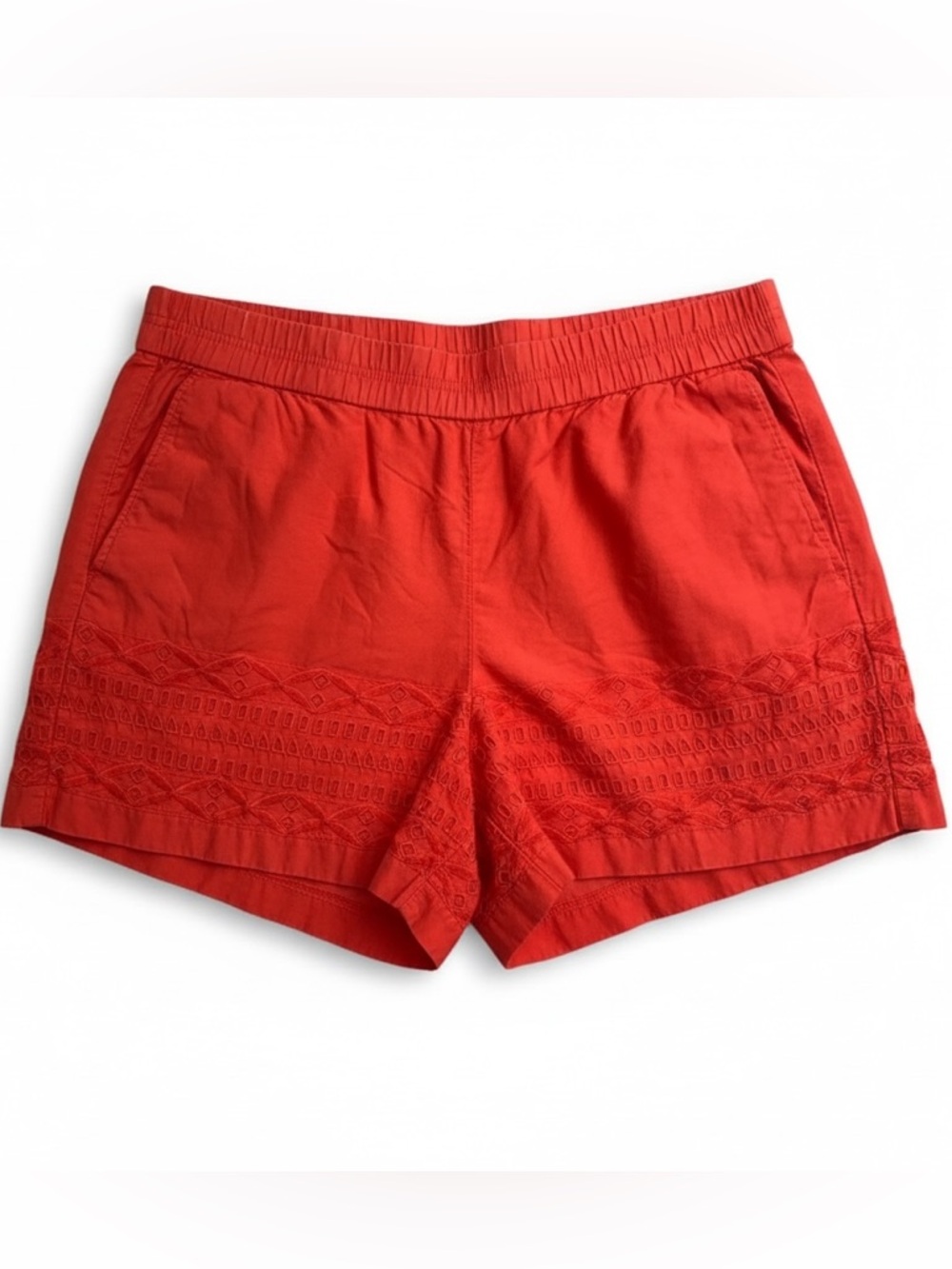 J. Crew | Coral Eyelet Cotton Shorts | M